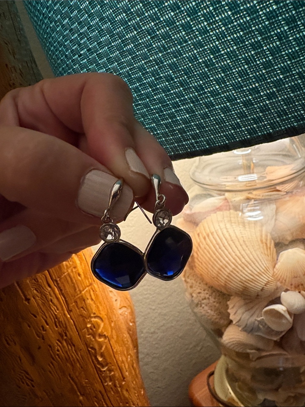 Silver & Blue Deep Sapphire Drop Earrings - Women's Jewelry